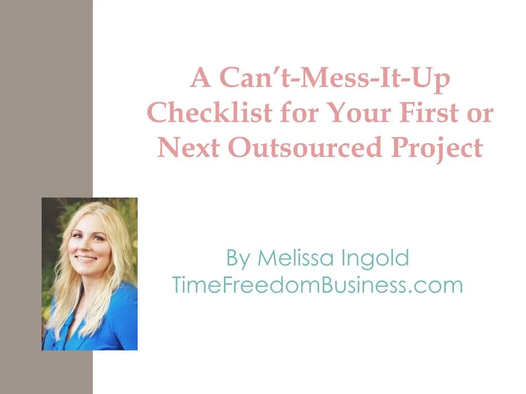 a can t mess it up checklist for your first or next outsourced project