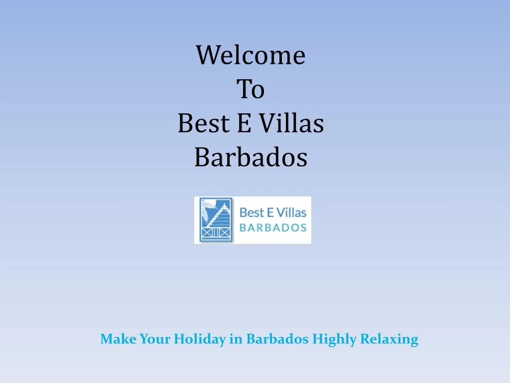 welcome to best e villas barbados