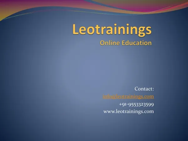 Advanced Java Online Training in Hyderabad | Leotrainings