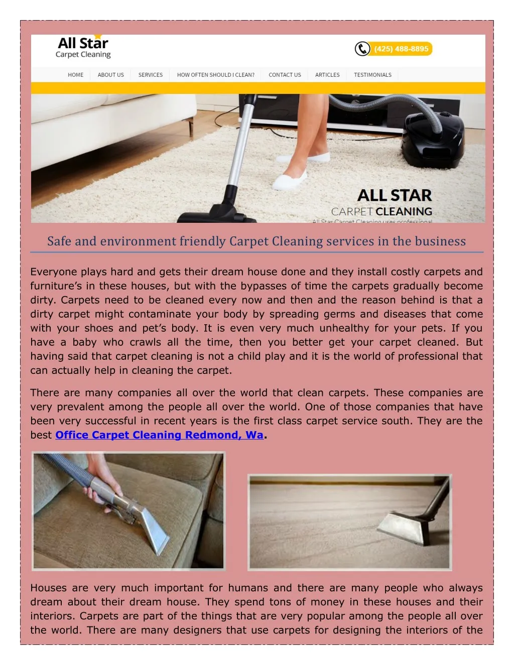 safe and environment friendly carpet cleaning