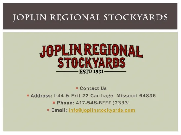 Livestock Market, Auction & Cattle Sales - Joplinstockyards