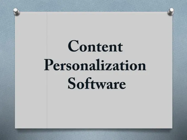 Content Personalization Software