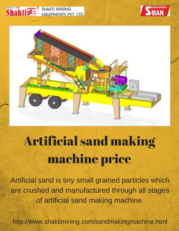 Artificial sand making machine price