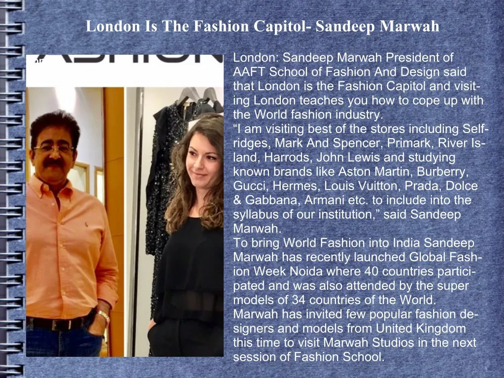 london is the fashion capitol sandeep marwah