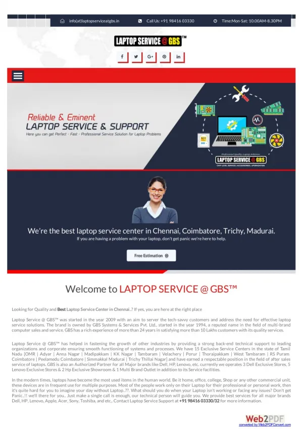 Laptop Service Center In Chennai - Laptop Services