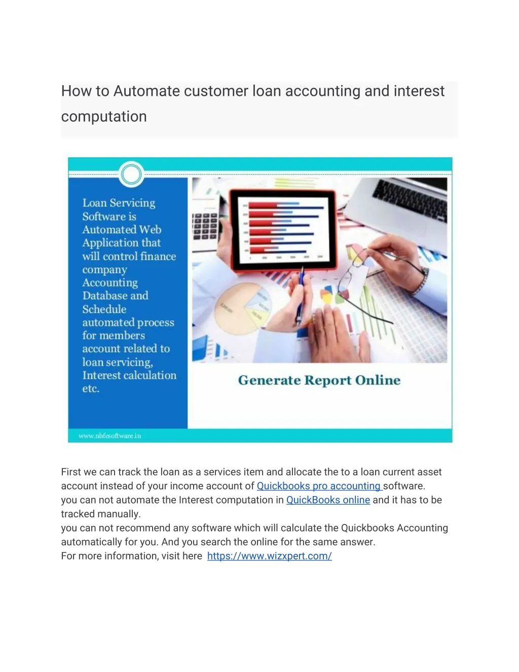 how to automate customer loan accounting