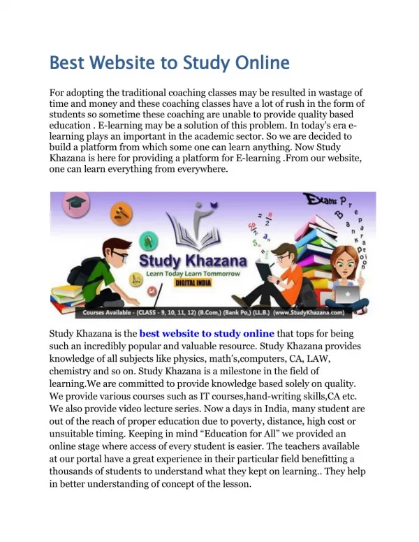 Best Website to Study Online