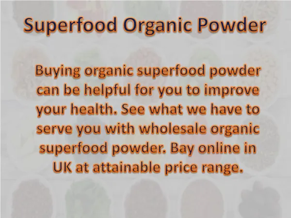 Organic Superfoods Powder in uk