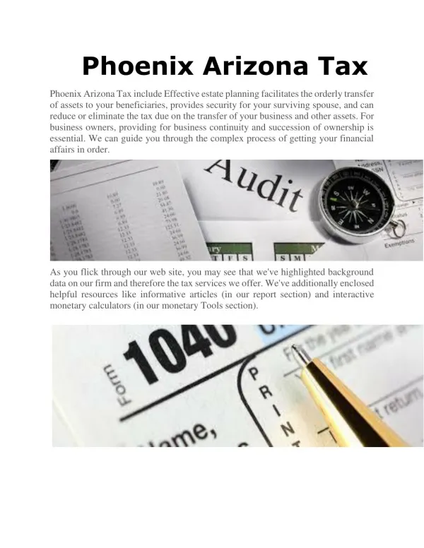Phoenix Arizona Tax