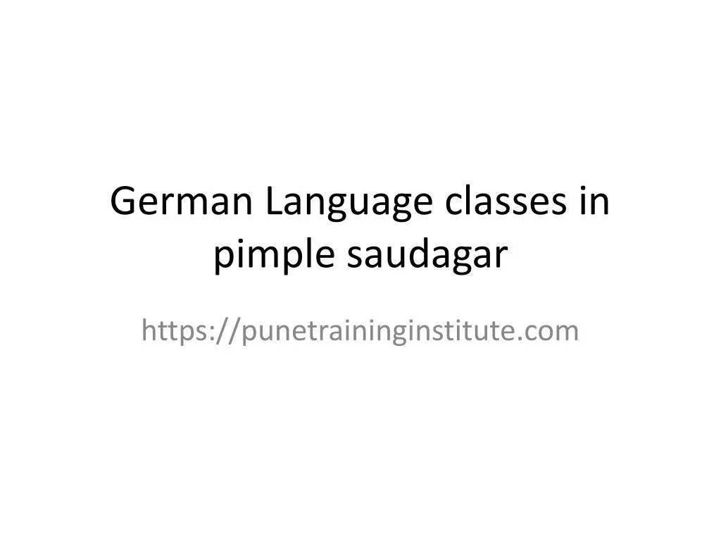 german language classes in pimple saudagar