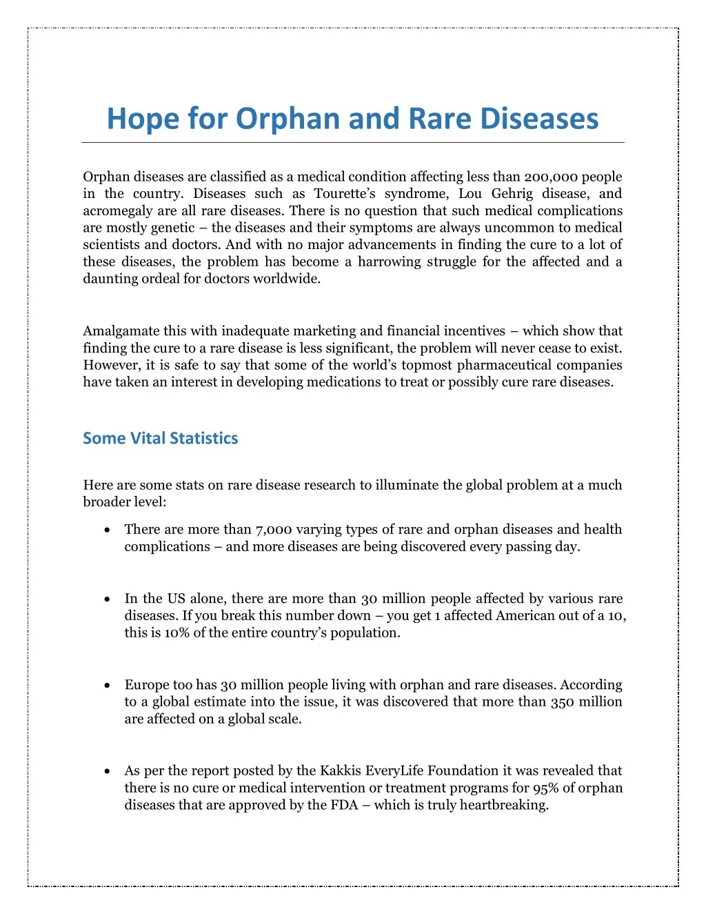 hope for orphan and rare diseases