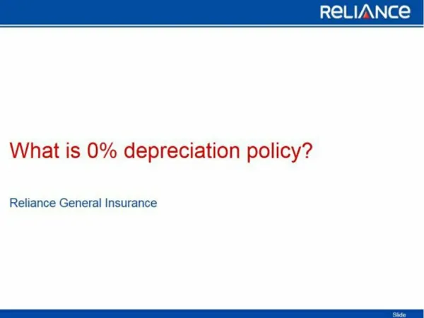 What is 0% Depreciation in Car Insurance-Reliance General Insurance