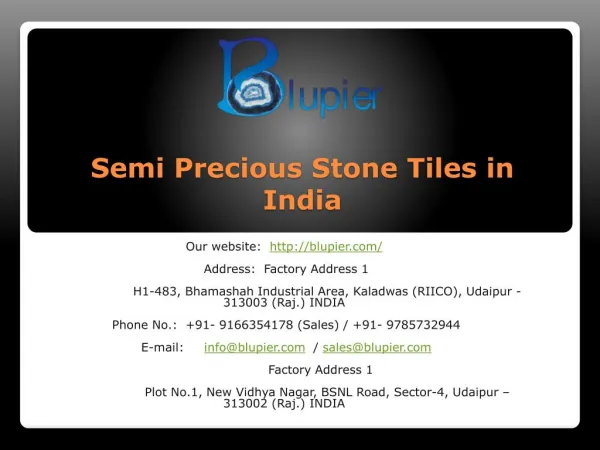 Semi Precious Stone Tiles in India