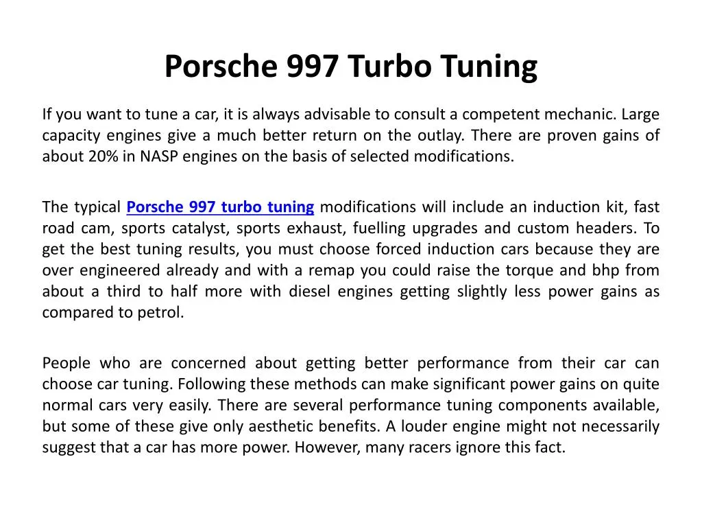 porsche 997 turbo tuning