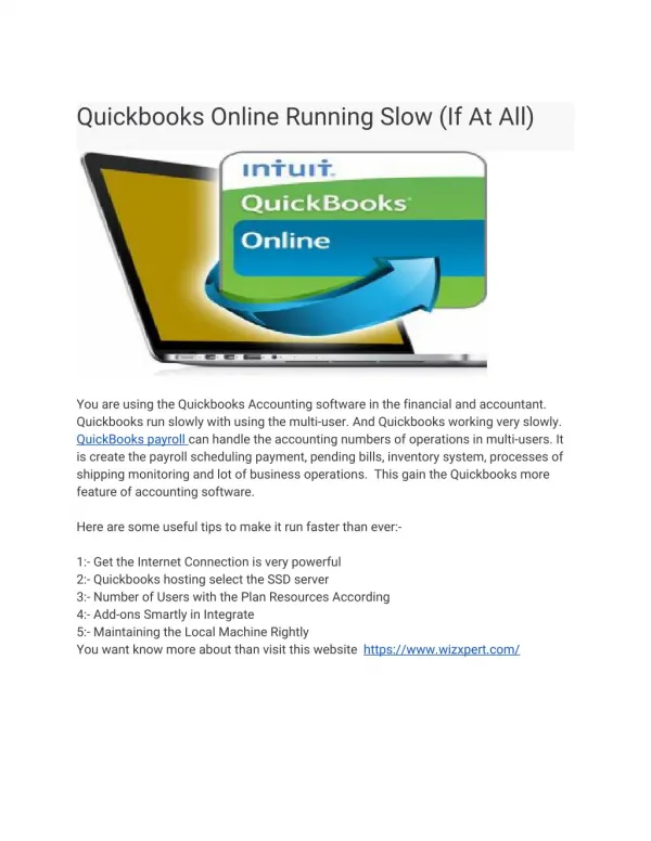 Quickbooks Online Running Slow (If At All)