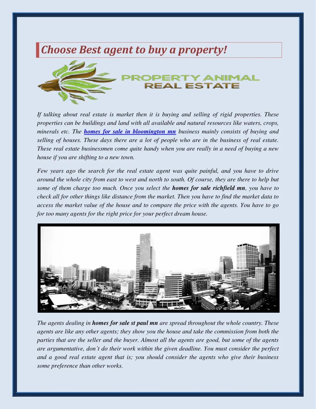 choose best agent to buy a property