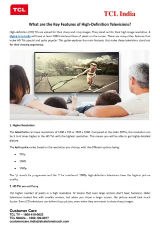 What are the Key Features of High-Definition Televisions? - slide 1