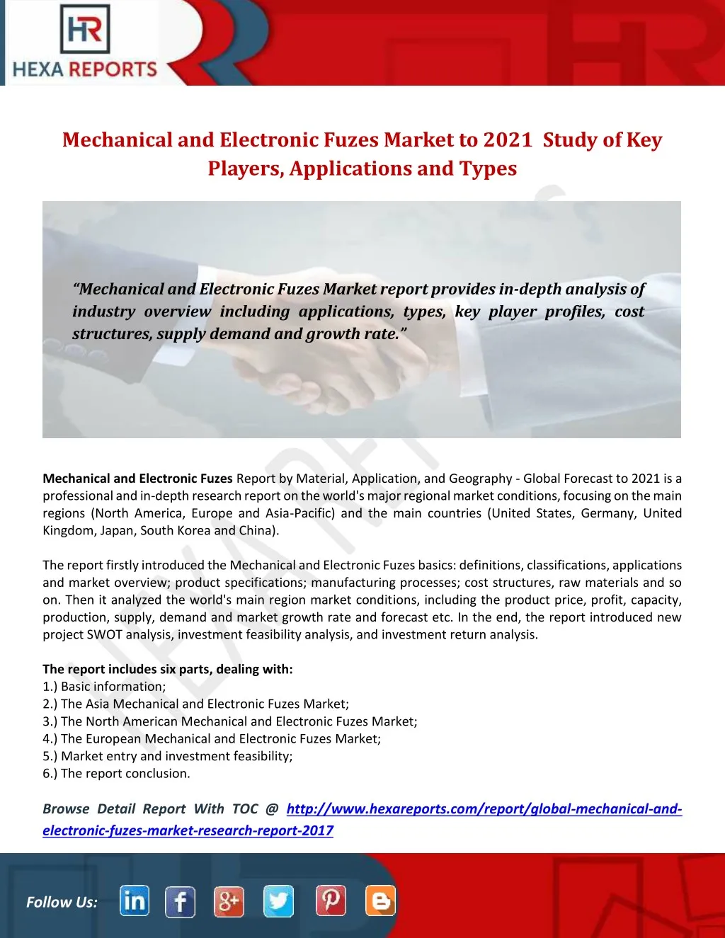 mechanical and electronic fuzes market to 2021