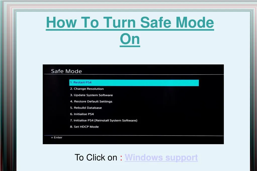 how to turn safe mode on
