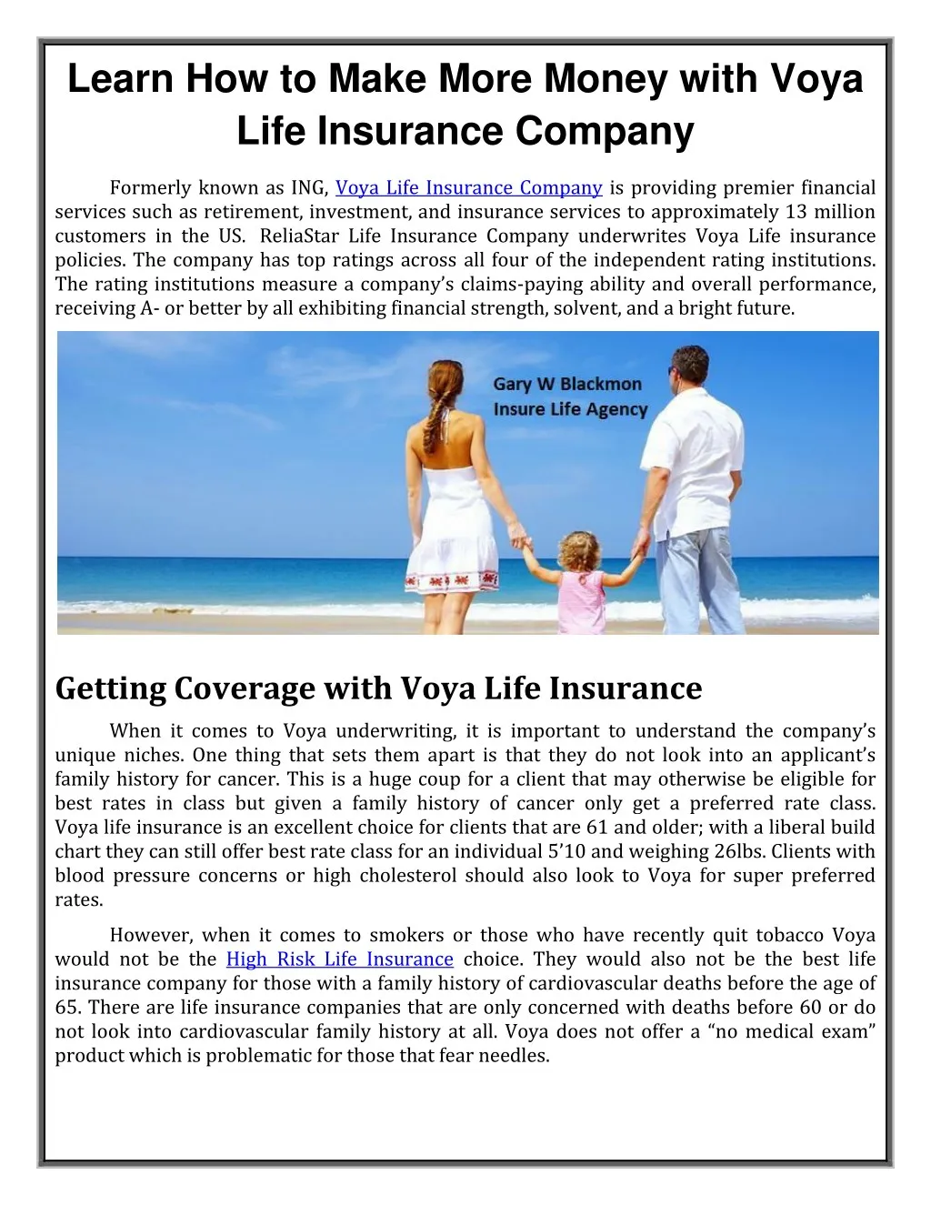 learn how to make more money with voya life