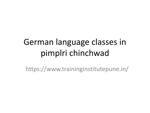 Top German Language Classes - Courses in Pimpri Chinchwad | Pune Training Institute