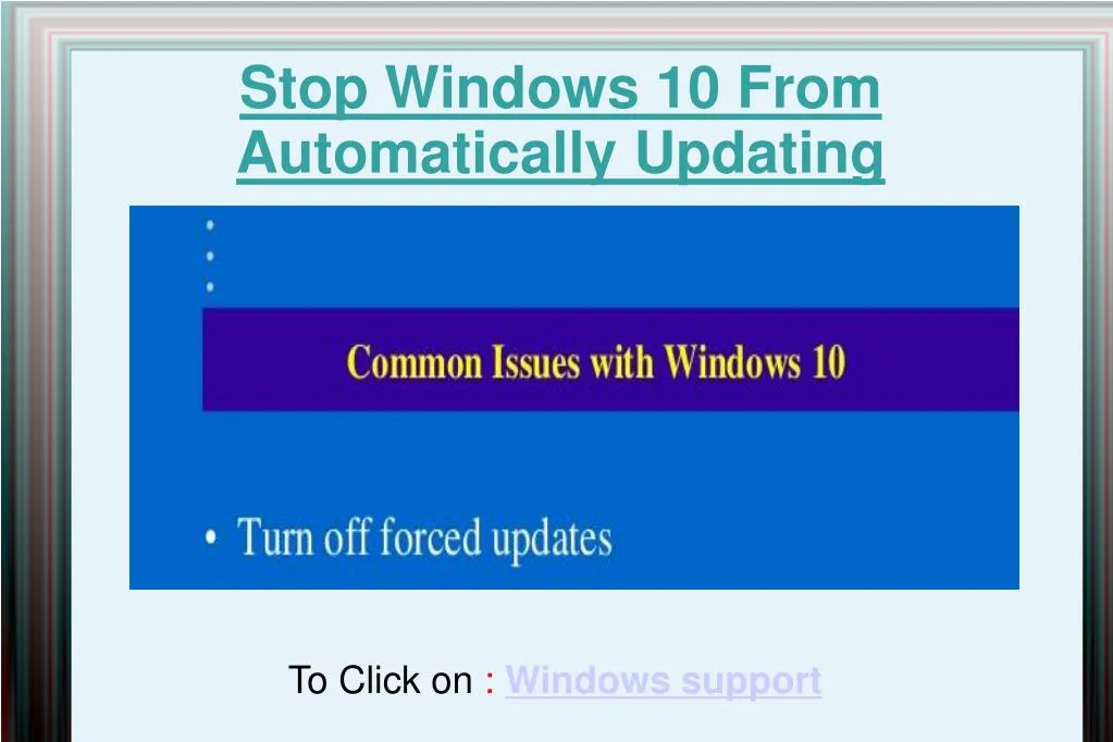 stop windows 10 from automatically updating