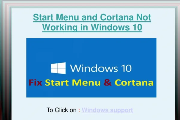 Start Menu and Cortana Not Working in Windows 10