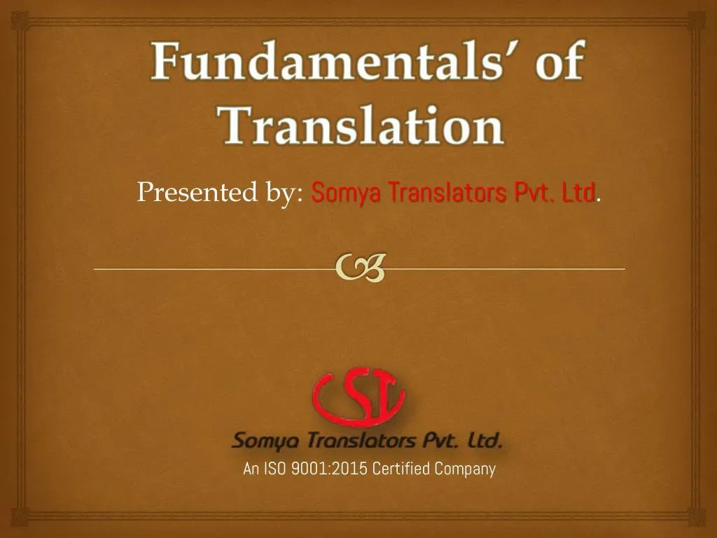 fundamentals of translation