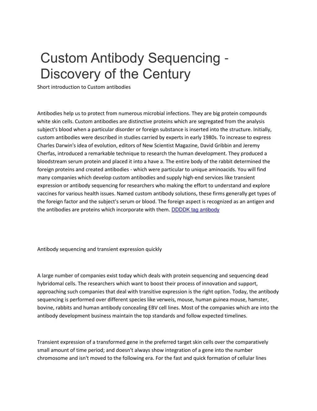 custom antibody sequencing discovery