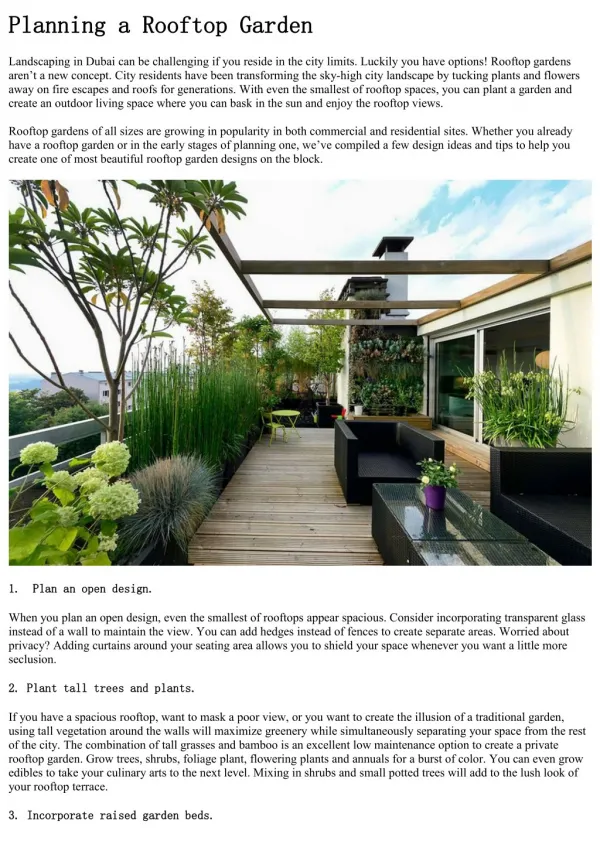 How to design rooftop garden | Milestone