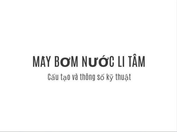 máy bơm nước ly tâm