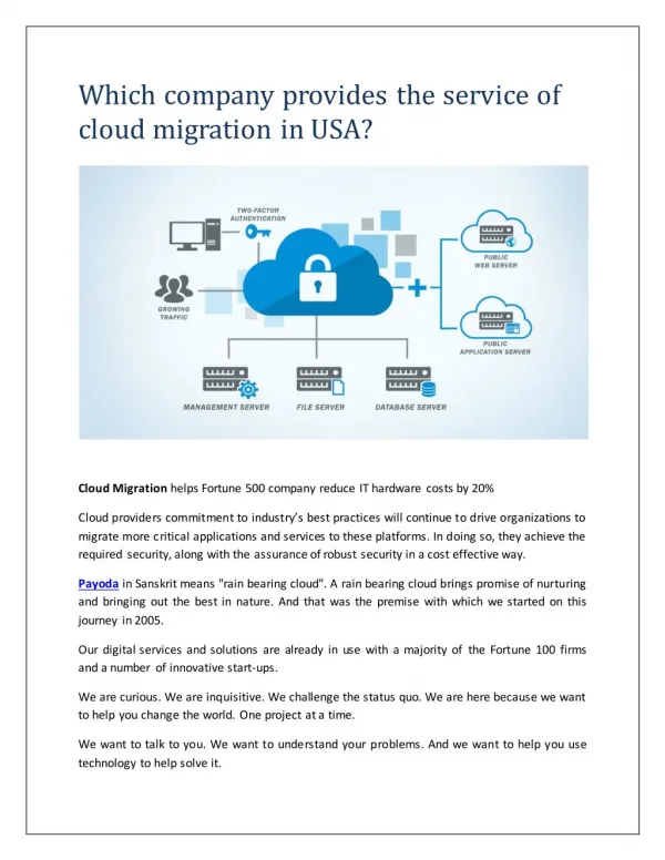 Which company provides the service of cloud migration in USA?