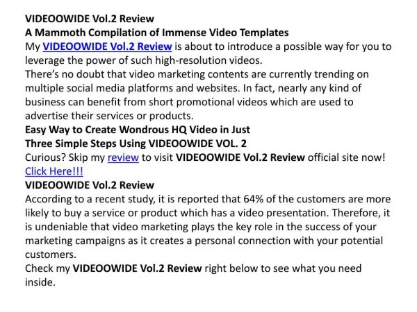 Videoowinde vol 2.0 review and huge bonus