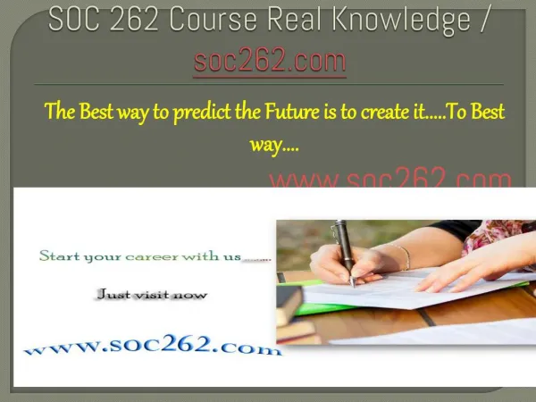 SOC 262 Course Real Knowledge / soc262.com