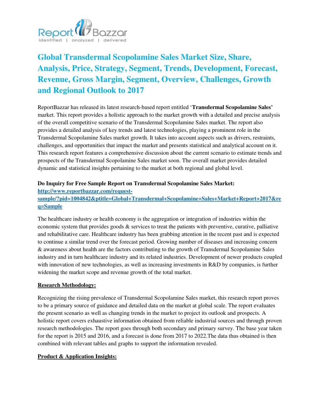 global transdermal scopolamine sales market size
