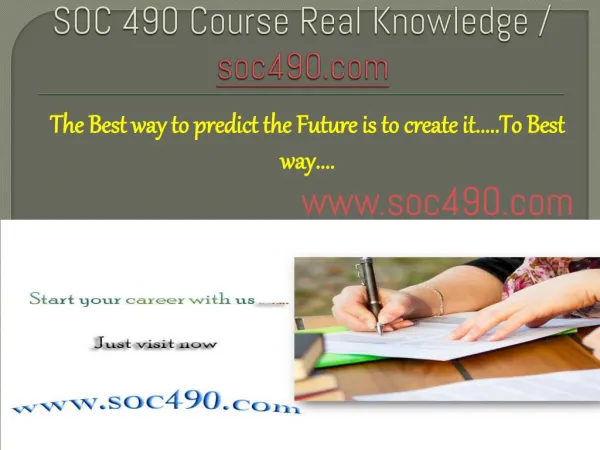 SOC 490 Course Real Knowledge / soc490.com