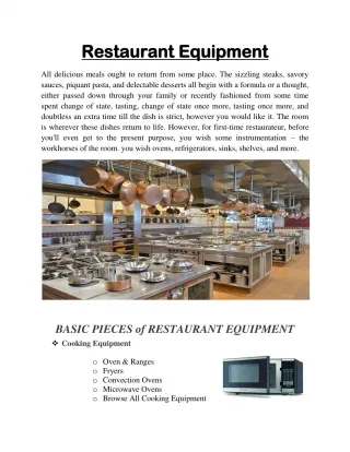 Restaurant Equipment - slide 1
