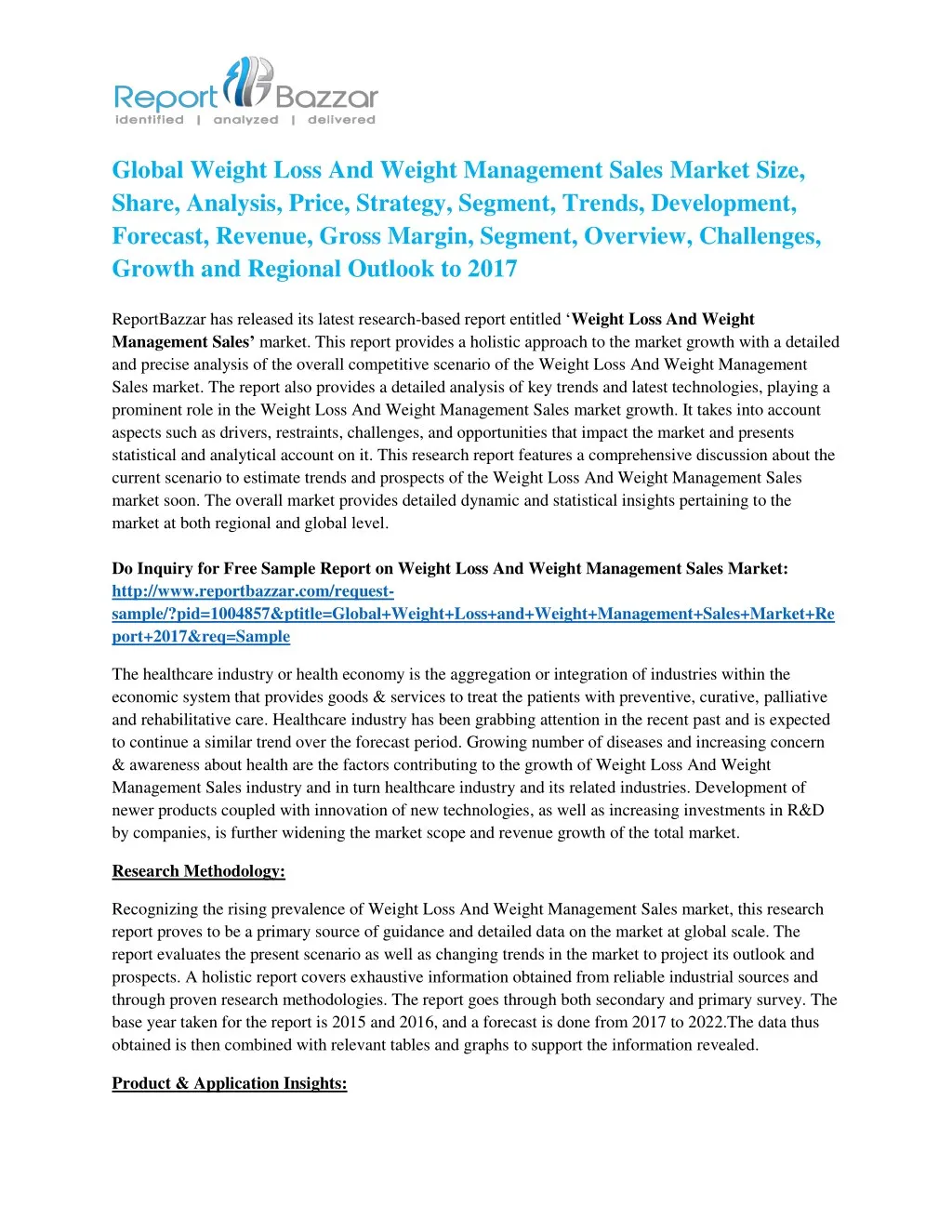 global weight loss and weight management sales