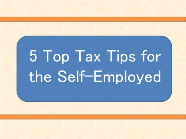 5 Top Tax Tips for the Self-Employed