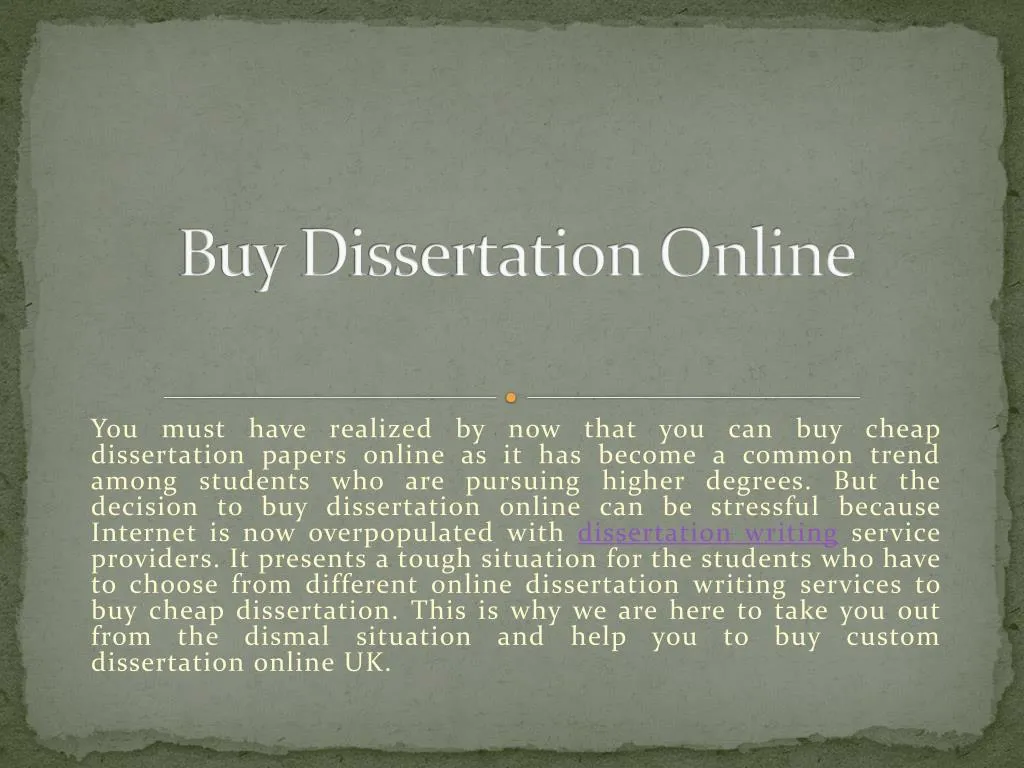 b uy dissertation online