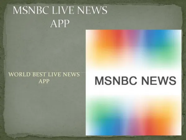 MSNBC NEWS LIVE APP
