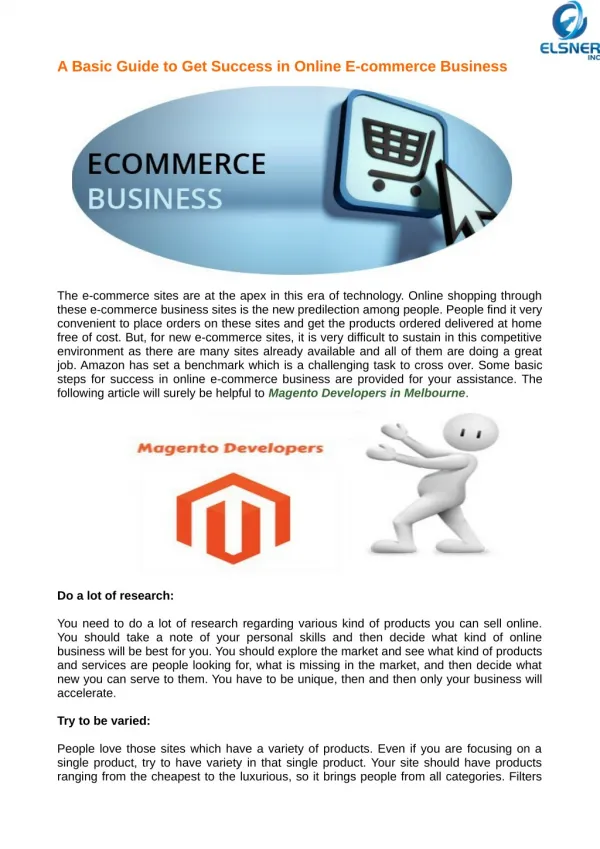 Use Some Basic Tips for Online E-commerce Business