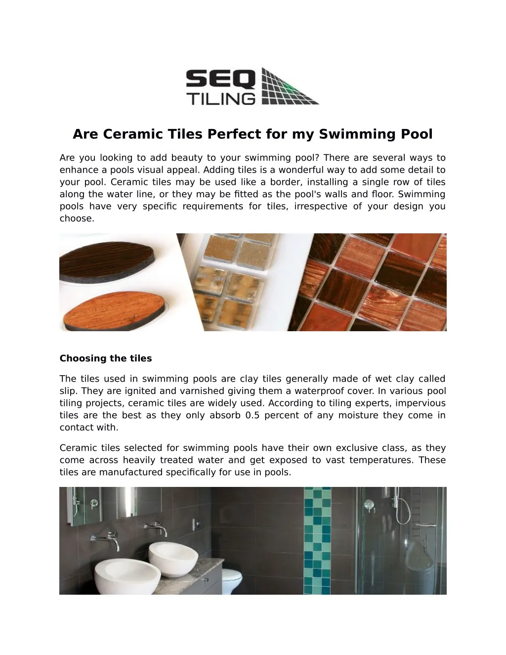 are ceramic tiles perfect for my swimming pool