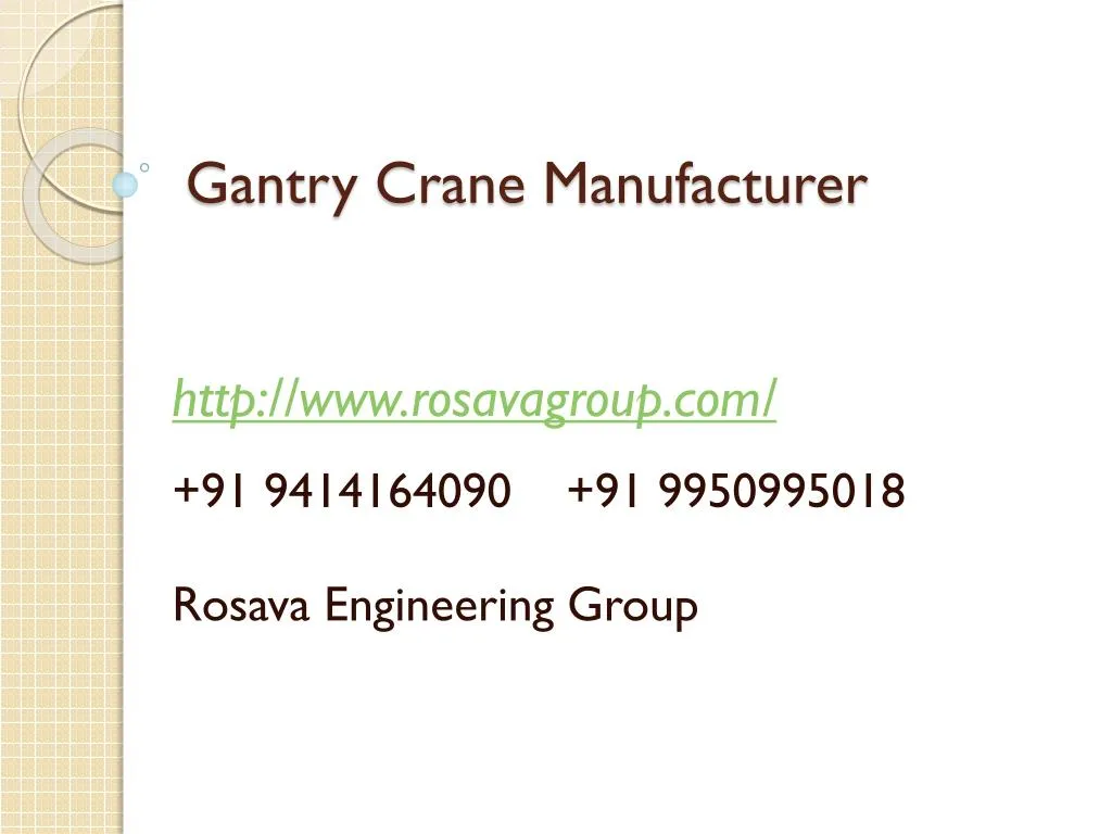 gantry crane manufacturer