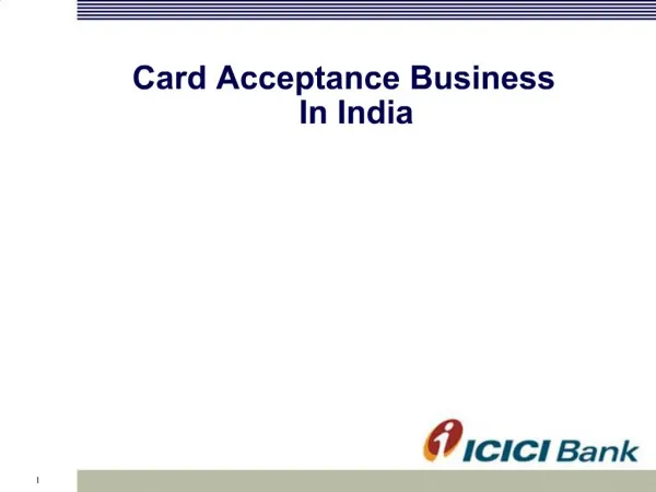 Card Acceptance Business In India