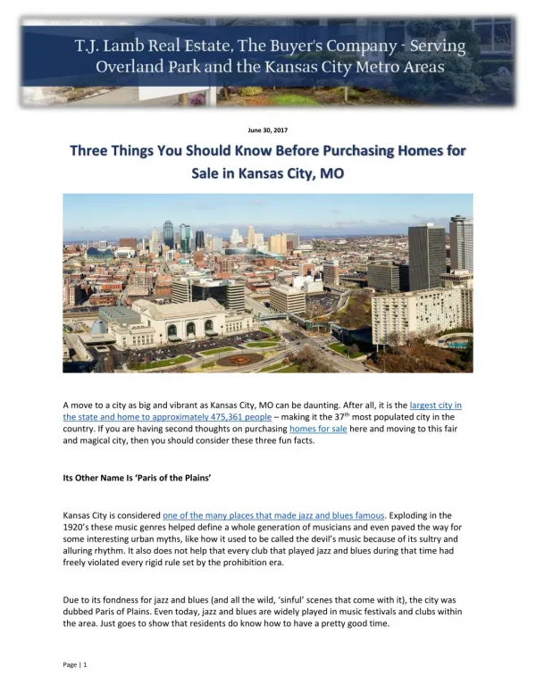 Three Things You Should Know Before Purchasing Homes for Sale in Kansas City, MO