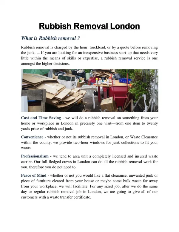Rubbish removal london