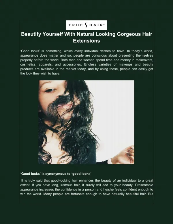 Beautify Yourself With Natural Looking Gorgeous Hair Extensions