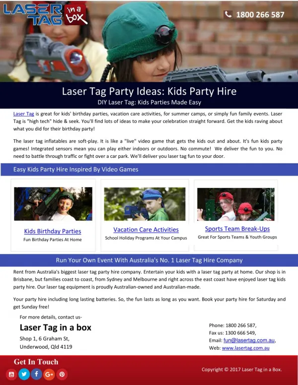 Laser Tag Party Ideas: Kids Party Hire