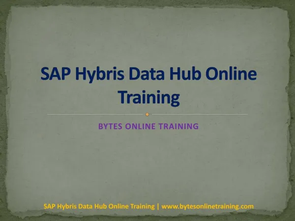 SAP Hybris Data Hub Online Training